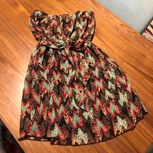 Boho flowy Aztec print dress